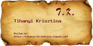 Tihanyi Krisztina névjegykártya